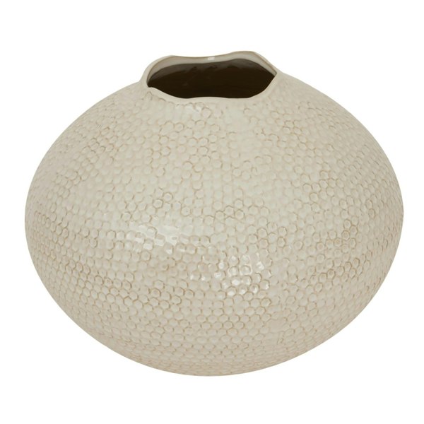 Hill Interiors Zaffera Caldron Vase - White/White