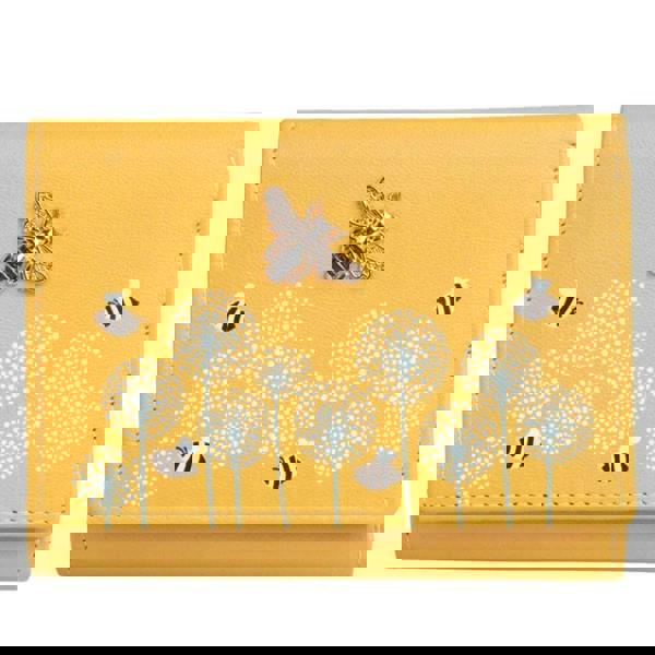 Mala Leather Moonflower Compact Bee and Floral Leather RFID Purse