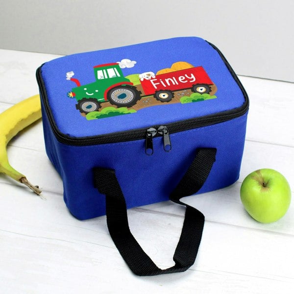 Personalised Memento Company Personalised Tractor Blue Lunch Bag