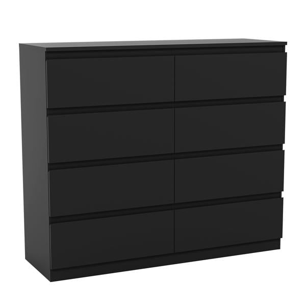 Vida Designs Denver 8 Drawer Chest, Black