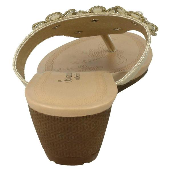 Savannah Ladies Savannah Mid Wedge Toepost Sandals