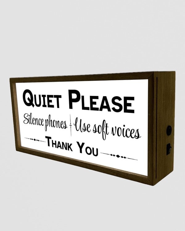 Light Box Quiet Please Sign – Promote Calm & Focus in Any Space