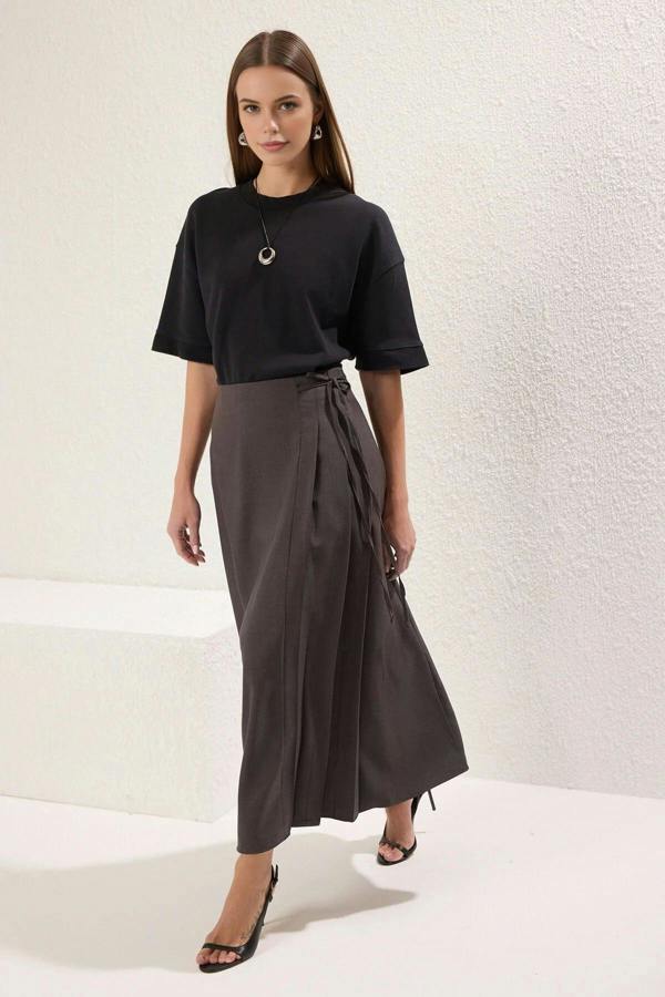 WOVCOR A-line Unlined Woven Maxi Skirt
