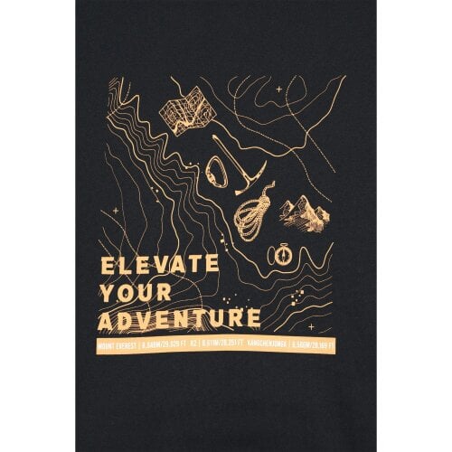 Mountain Warehouse Mens Mountain Cotton Anti-Pilling Travel Drawstring Hoodie - Black - Black - 100% Polycotton