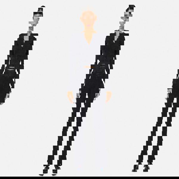 Good For Nothing Black Ribbed Buttoned Long Sleeve Tee - Black Image 4