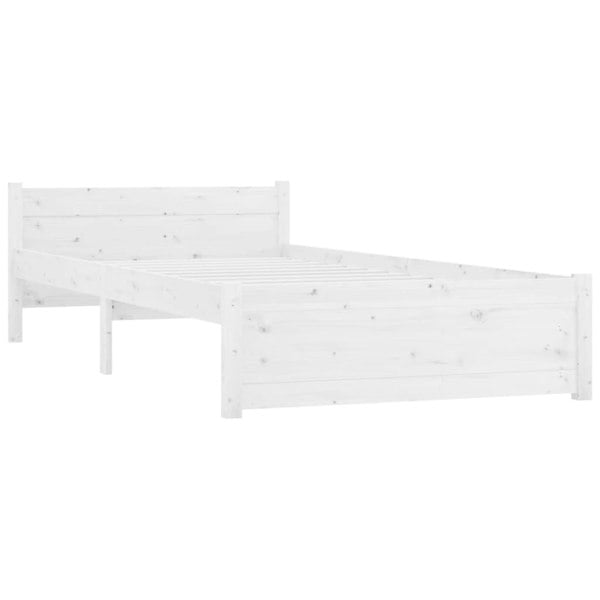 Berkfield Bed Frame White Solid Wood 90x190 cm Single