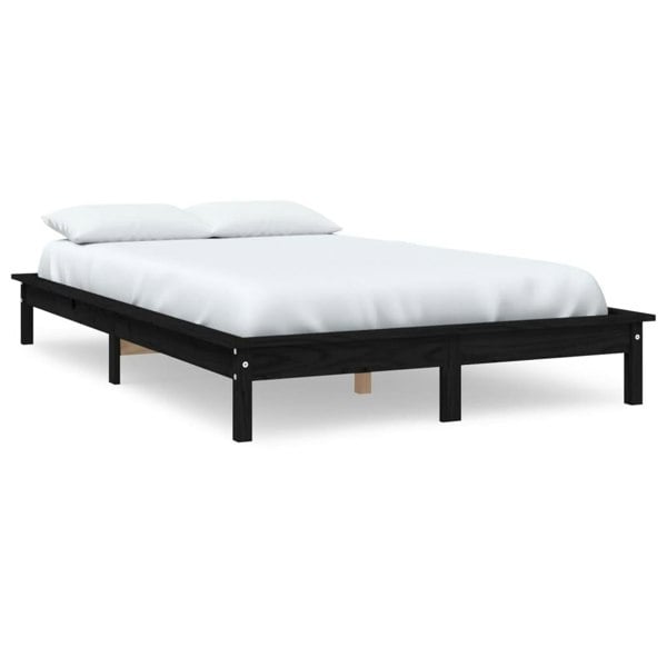 Berkfield Bed Frame Black 120x200 cm Solid Wood Pine