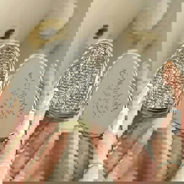 Personalised Memento Company Personalised Swirls & Hearts Diamante Heart Compact Mirror