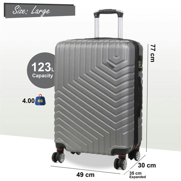 Snowball Expandable Hard Shell 8 Wheels Luggage Travel Cabin Bags Suitcase Set