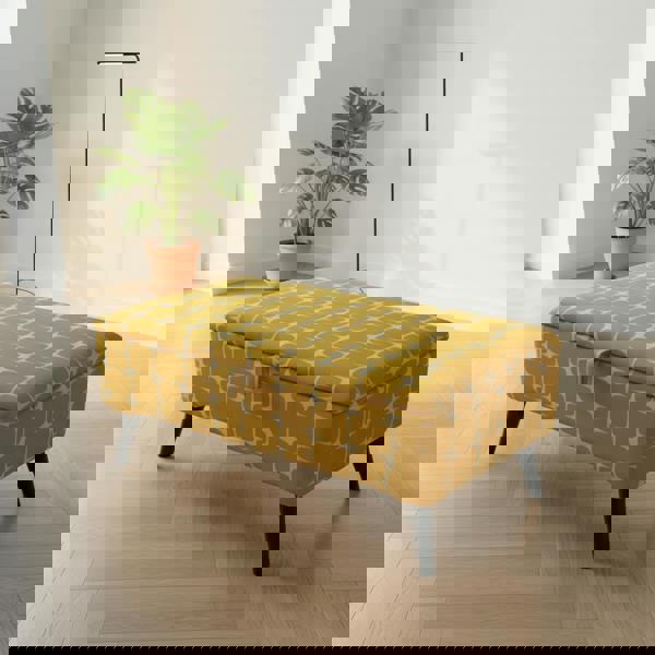 Stylish ottoman storage bench with wooden legs for UK homes