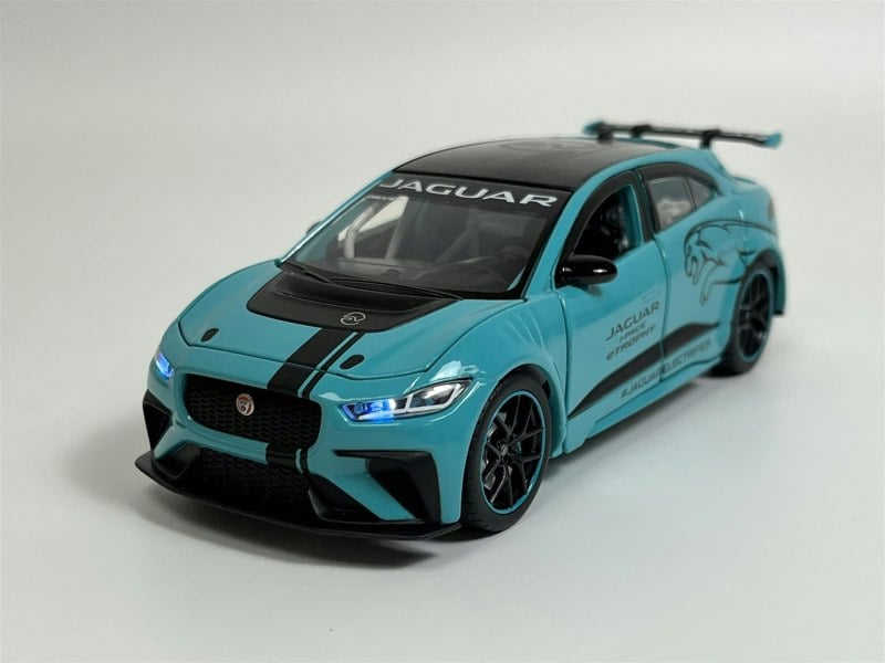 Tayumo Jaguar I Pace E Trophy LHD Light & Sound Blue 1:32 Scale - 32110010
