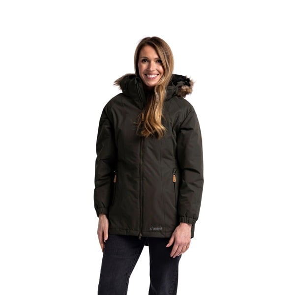 Trespass Women's Celebrity Insulated Longer Length Fleece Lined Parka Jacket - Dark Vine