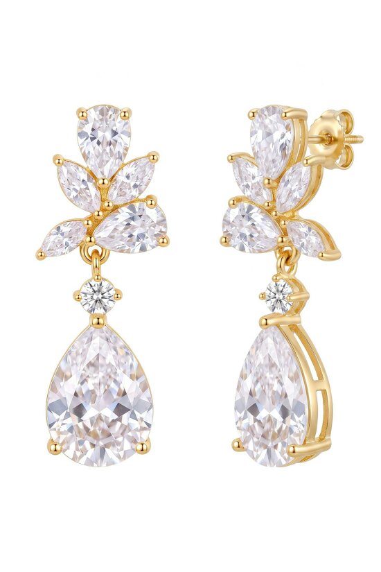 Latelita Eternal Love Drop Earrings Cz Gold