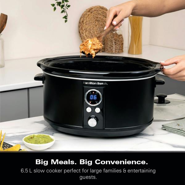 Hamilton Beach Digital 6.5L Oval Slow Cooker - Black