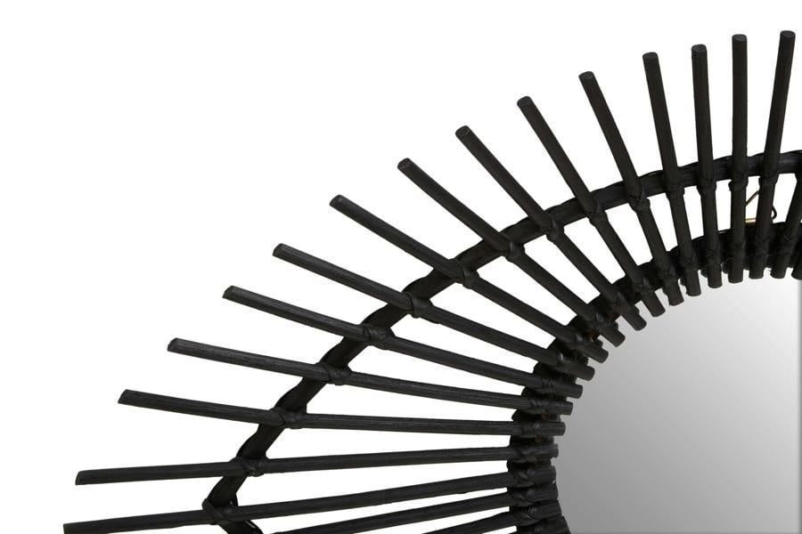 Interiors by Premier Mataram Black Natural Rattan Eye Shape Wall Mirror