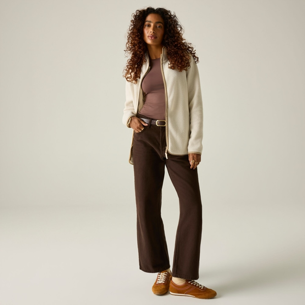 Regatta Womens/Ladies Frankie Borg Full Zip Fleece Jacket - Light Vanilla/Barleycorn