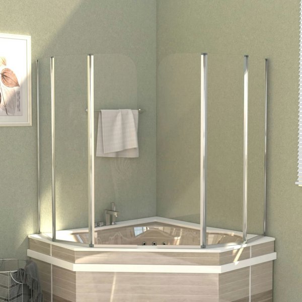 Berkfield Bath Enclosures 2 pcs 104x130 cm Tempered Glass Transparent