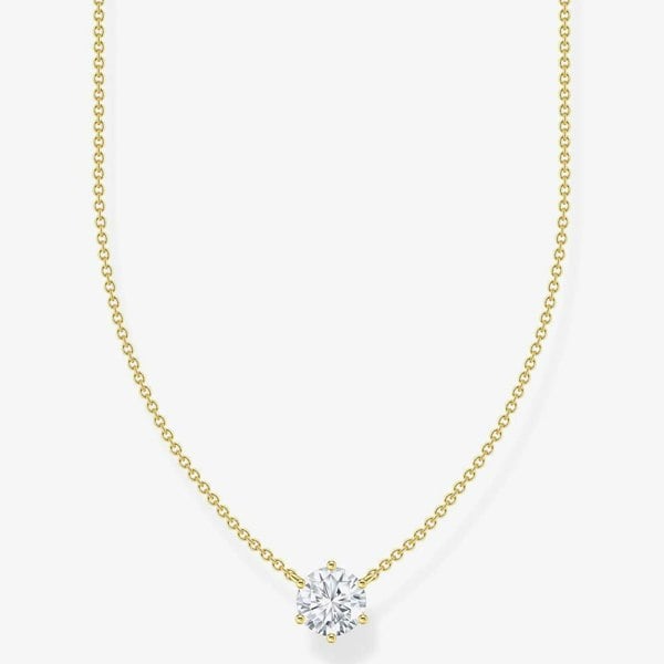 THOMAS SABO Gold Plated Cubic Zirconia Necklace KE2210-414-14-L45V