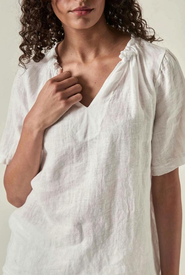 James Lakeland White Pure Linen Blouse