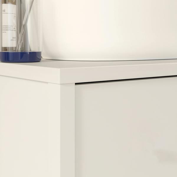 Furniture To Go Ipsarion Under Sink Bathroom Storage Unit with 1 Door & Silver Handle in White