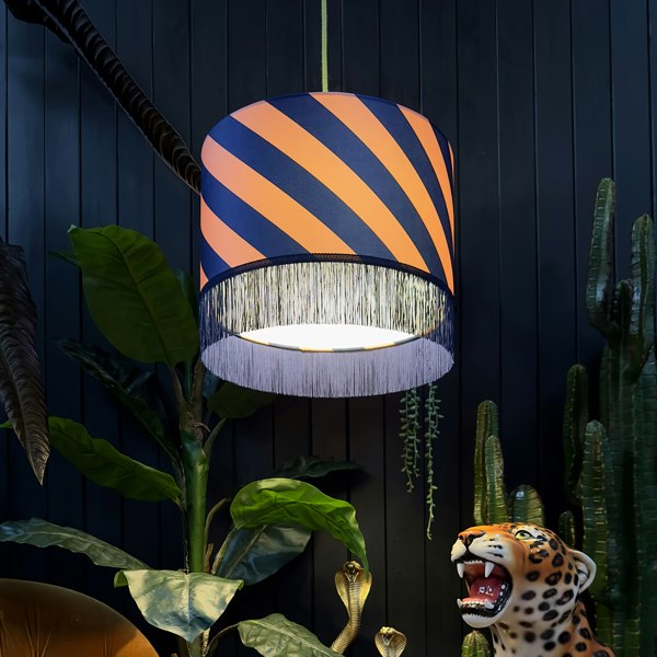 love frankie Helter skelter lampshade with fringing in peach fuzz