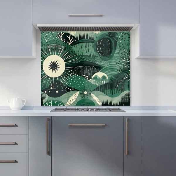 Warren Reed - Designer Abstract Green Moon Kitchen Splashback