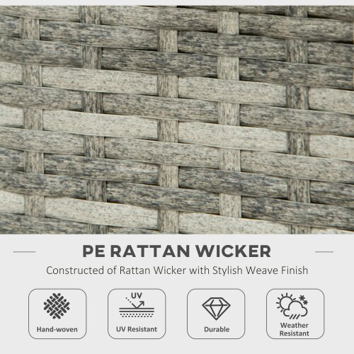 Wyld Haus Rata Faux Rattan Grey Square Gas Fire Pit Table With Rain Cover Mesh Lid And Lava Stones