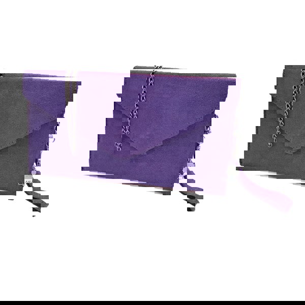 Kitise Genuine Italian Suede Envelope Style Cluth Bag Purse Flat Messenger Handbag