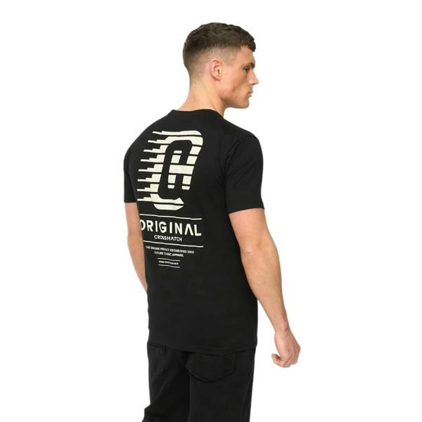 Crosshatch Mens Morville Cotton T-Shirt - Black - 