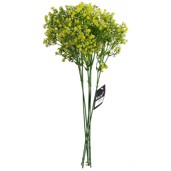 Leaf Pack of 6 x 55cm Gypsophila Yellow Stem