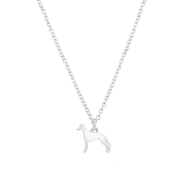 Mylee London Whippet Silhouette Silver Necklace - Personalised
