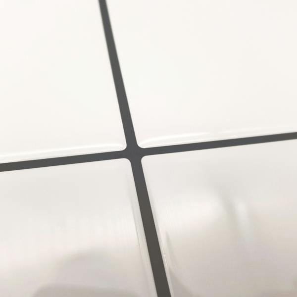 Insta Kitchen Original Brilliant White Glossy 3D Tile Stickers 30.5 x 15.4cm  (12 x 6 in) - 12 pcs in a pack