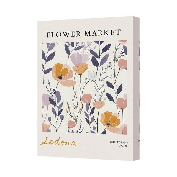 Benjamin Tate Design Flower Market Sedona Canvas Print Floral Wall Art Gallery Wrapped Frame UK
