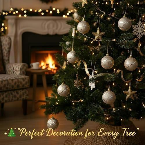 4cm Glittered Soft Foam Silver Christmas Baubles, 12 Pack Hanging Decorations image 7