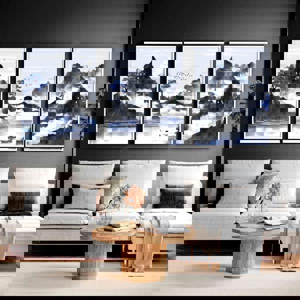 Living room pictures for walls | set of 3 Japanese art prints