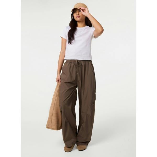 Pink Vanilla Pocket Detail Wide Leg Cargo Trousers