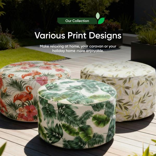 Gardenwize Outdoor Pouf Ottoman – Bali Inflatable Footstool