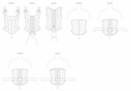 Butterick Sewing Pattern 4254, Corsets, Costumes, Vintage Style for Women, (12-14-16) - Advanced