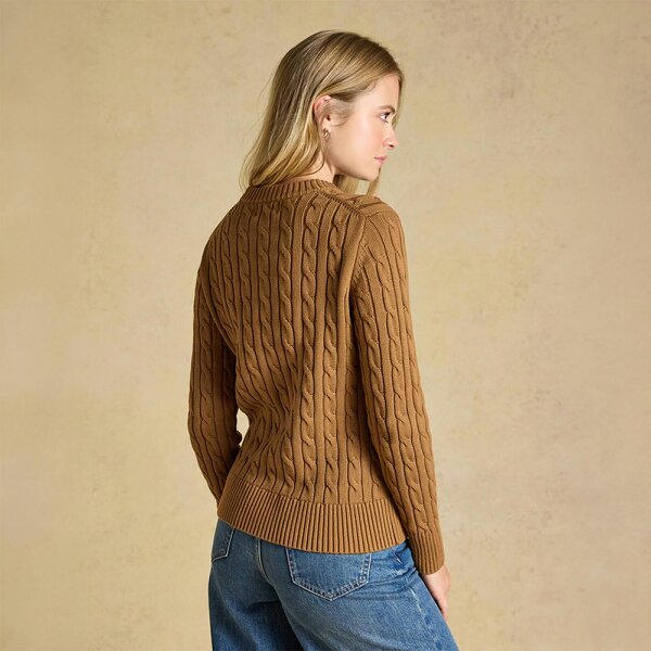 Joules CLASSIC CABLE Jumpers Sweatshirt   in  Brown