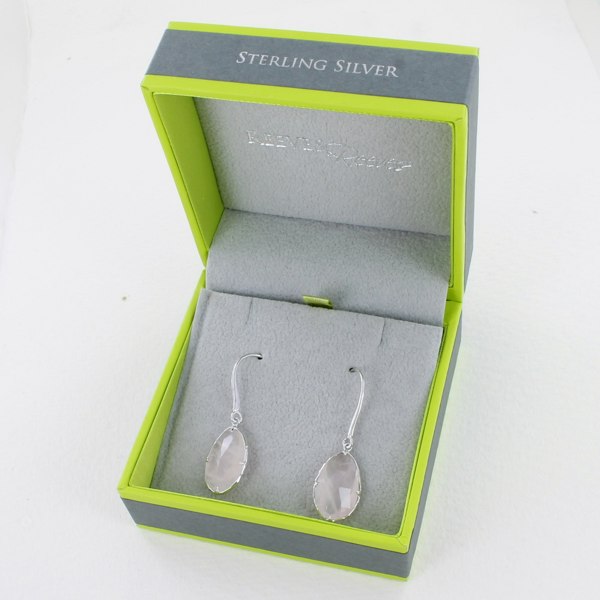 Sterling Silver Rose Quartz Gem Earrings - Reeves & Reeves