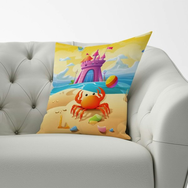 Warren Reed Orange Crab On A Beach Holiday Cushions