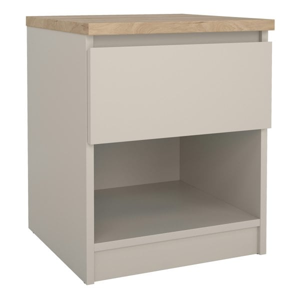 Furniture To Go Naia Bedside 1 Drawer 1 Shelf in Cashmere Jackson Hickory