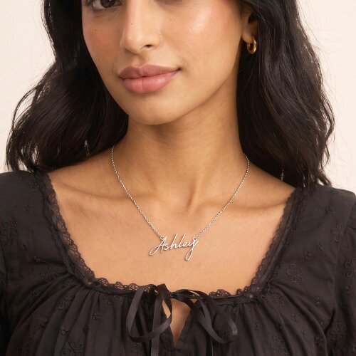 Christopher James of London Sterling Silver Signature Style Name Necklace