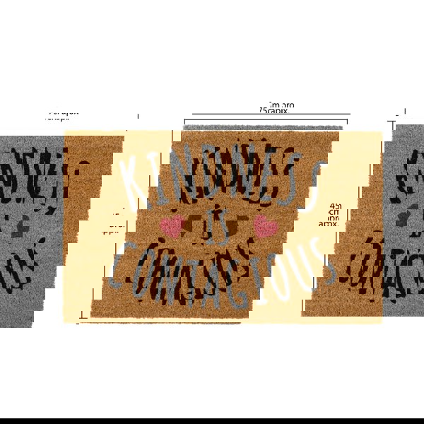 JVL Eco-Friendly Latex Backed Coir Entrance Doormat, 45x75cm - Kindness