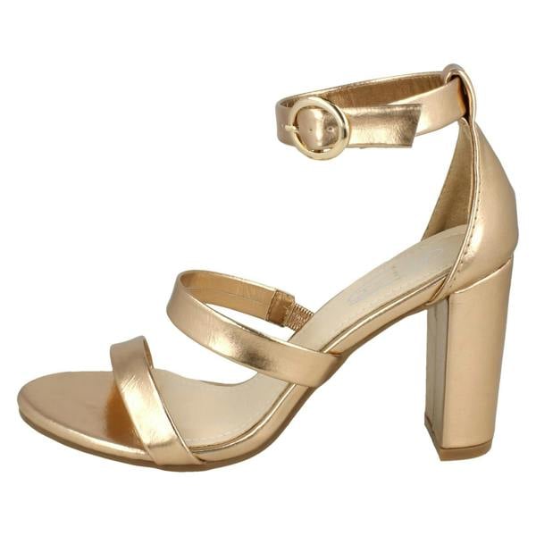 Spot On Ladies Spot On Double Strap High Heel Sandals