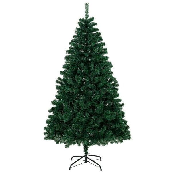 Bobobiy 6ft Artificial Christmas Tree, Fir Hinged Xmas Tree with 700 Branch Tips, Foldable Steel Stand, Green