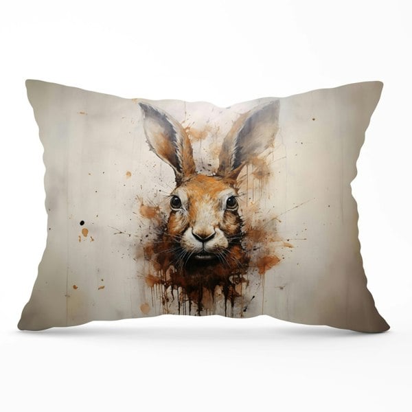 Warren Reed Watercolour Hare Face Cushions