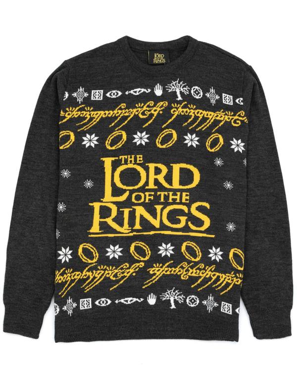 Lord Of The Rings Mens Black Christmas Jumper