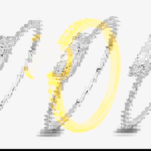 Starbright Gold Cushion-Cut Cubic Zirconia Shouldered Ring R6219 3A GP