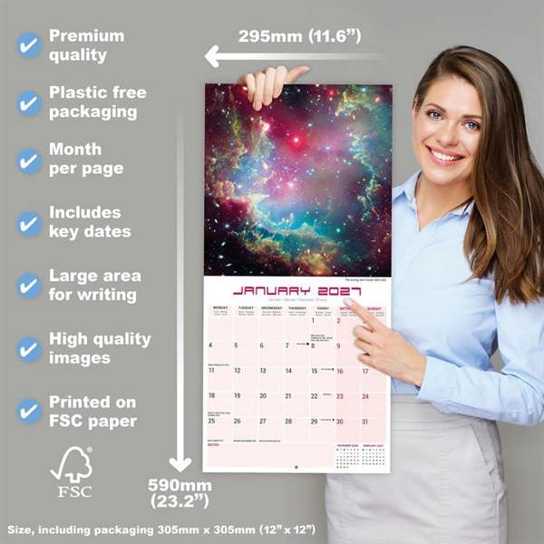 Space Calendar 2027, Wall Calendars, Month To View, Natural World, Gift